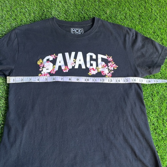 MODERN LUX Floral Savage Tee size small - Picture 3 of 4